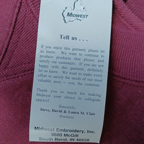 Vtg NWT Deadstock 90s Boston College Eagles Embroidered Maroon Crewneck Sz L - Picture 9 of 11